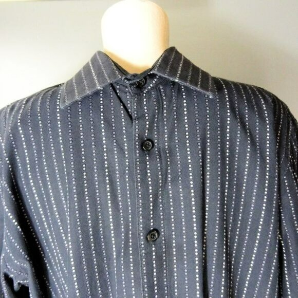 Pronto Uomo Back w/ Dot Lines Dress Shirt Size Large - Picture 2 of 5